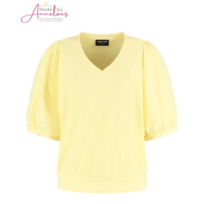 Lady Day T-shirt Amie-V L24.375.3222 Butter Yellow Lady Day T-shirt Amie-V L24.375.3222 Butter Yellow